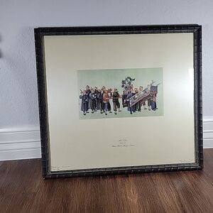 Chinese Art Print In bamboo frame Litho reproduction Stamped sealed from Spain